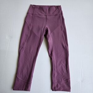 Lululemon Align High Rise Crop Leggings Dusty Mauve Athleisure Size 8